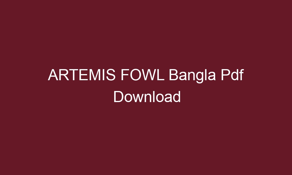 artemis fowl bangla pdf download 2026