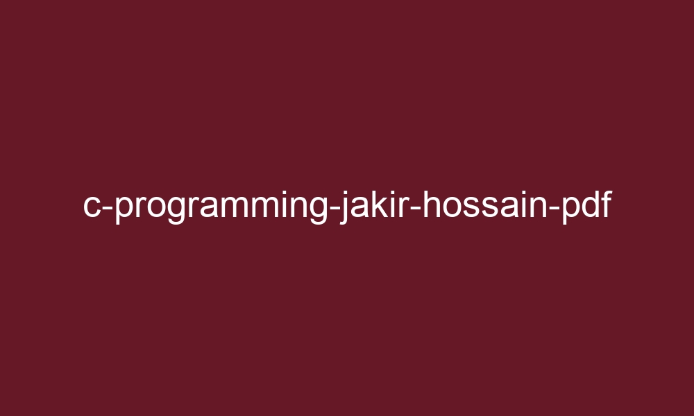 c programming jakir hossain pdf 5439