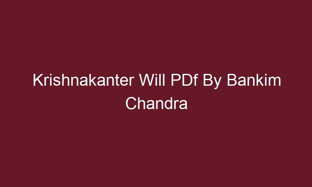 krishnakanter will pdf by bankim chandra chattopadhyay 5487 1