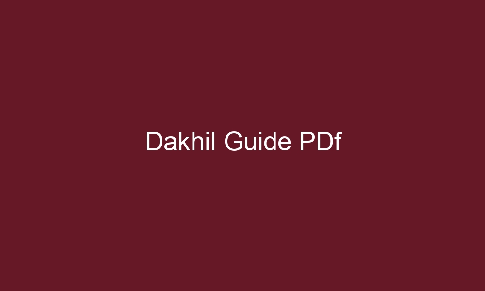 dakhil guide pdf 5780 1