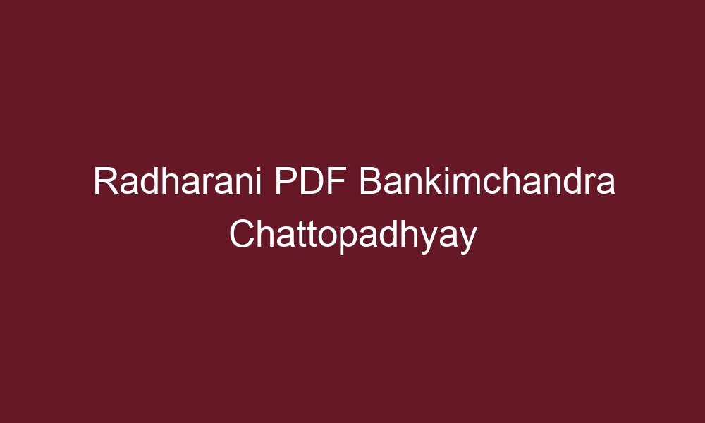 radharani pdf bankimchandra chattopadhyay 5713 1