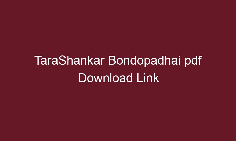 tarashankar bondopadhai pdf download link 5548 1